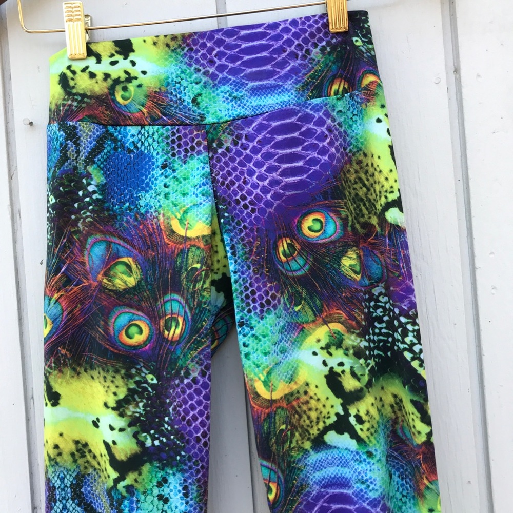 Abs2b Multicolor Neon Peacock Leggings - Picture 7 of 10